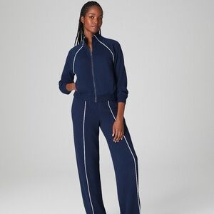 SPANX AirPique Track Set XL Timeless Navy | Jacket + Pants | NWT Sealed | Luxe